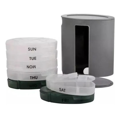 Pastillero Organizador Semanal de Pastillas 7 Compartimentos Dispensador