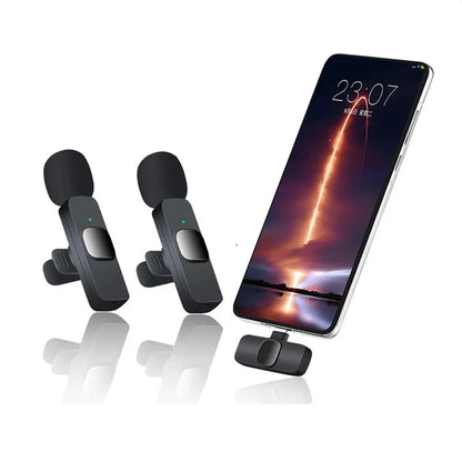 Micrófonos dobles inalámbricos de solapa para celular K9