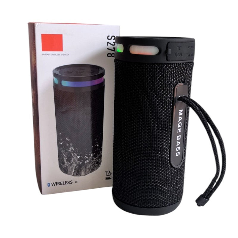 Parlante S278 Bafle portátil Bluetooth, luces RGB Resistencia al agua