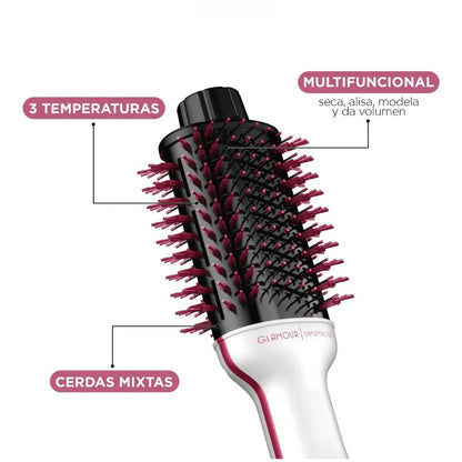 Cepillo Secador Gama Glamour Pink 1300W con tecnología Cerámica Ion