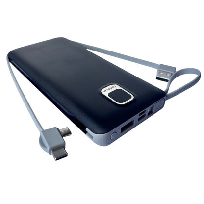 Powerbank batería portátil NIA 10000 mAh con salida múltiple cable y pantalla