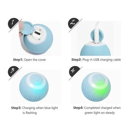 Pelota Juguete Inteligente para Gatos Movimiento y Luces Recargable