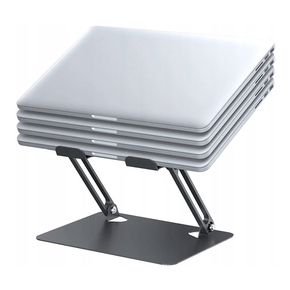 Soporte base acero inoxidable para computador y tablet 2 brazo ajustable