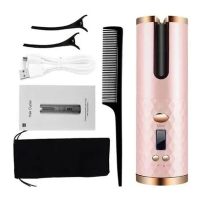 Rizador de cabello automático inalámbrico recargable LED