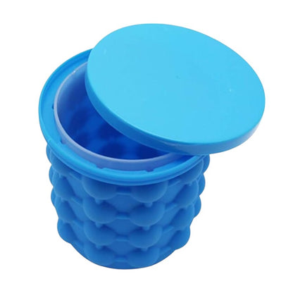 Molde de silicona hielera y cubeta 2 en 1 con tapa