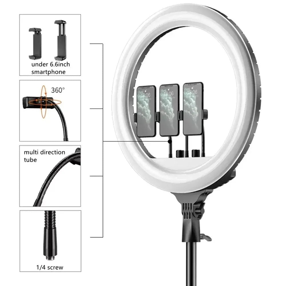 Aro de Luz LED Profesional RL-21" (53cm) Trípode + Control + Maleta