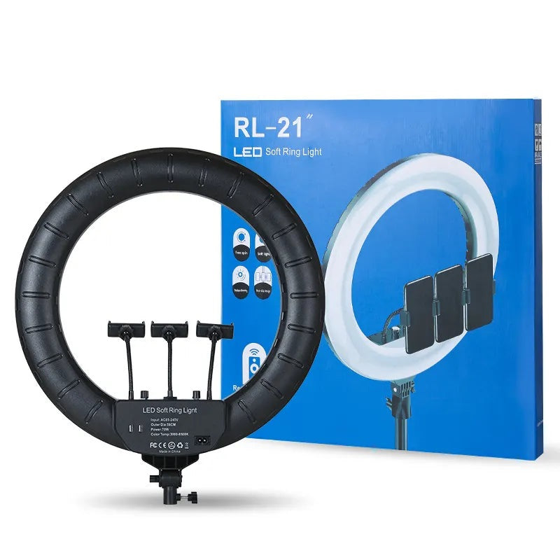 Aro de Luz LED Profesional RL-21" (53cm) Trípode + Control + Maleta