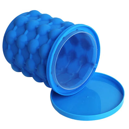 Molde de silicona hielera y cubeta 2 en 1 con tapa