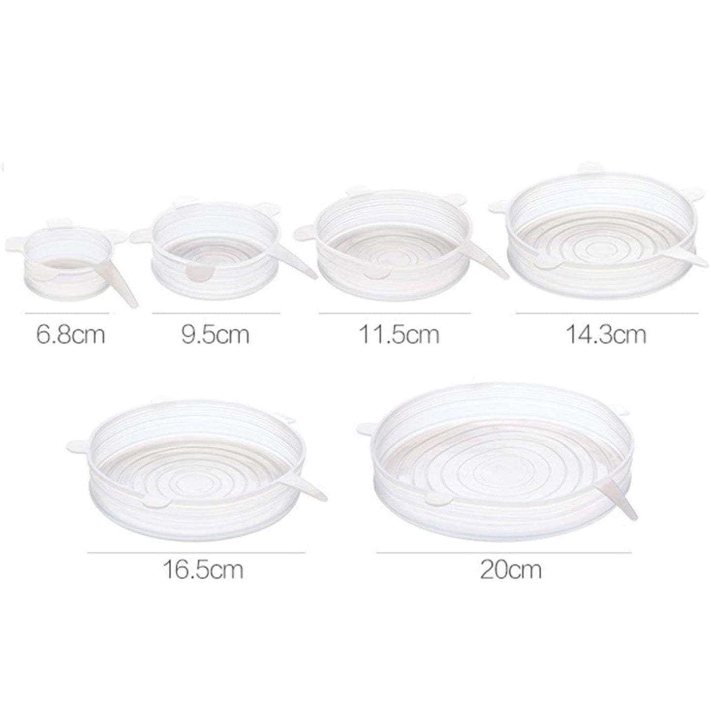 Juego de tapas de silicona elásticas multifuncionales x6 unidades