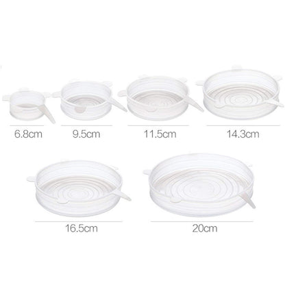 Juego de tapas de silicona elásticas multifuncionales x6 unidades