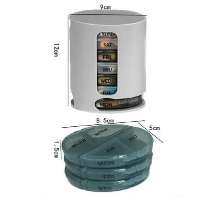 Pastillero Organizador Semanal de Pastillas 7 Compartimentos Dispensador