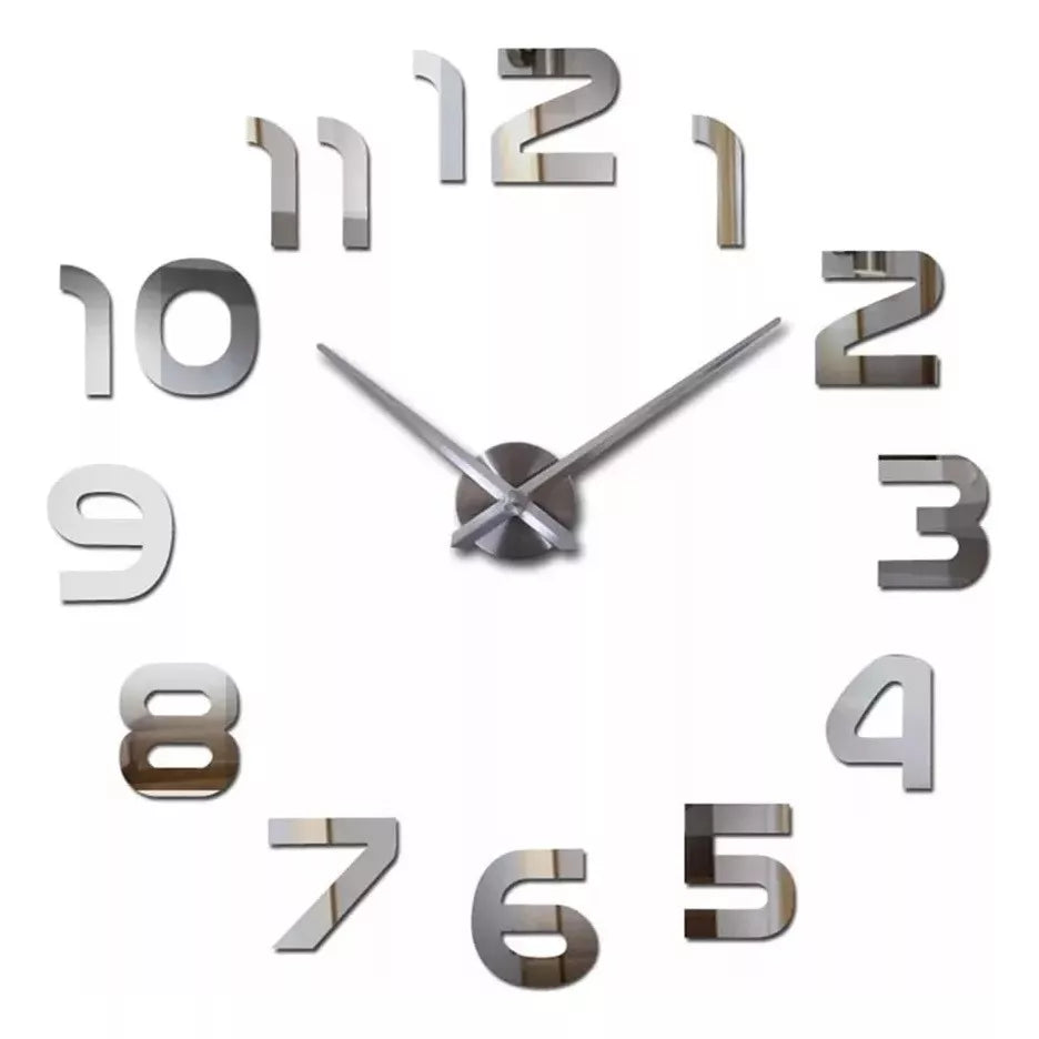 Reloj decorativo 3D adhesivo gigante de pared