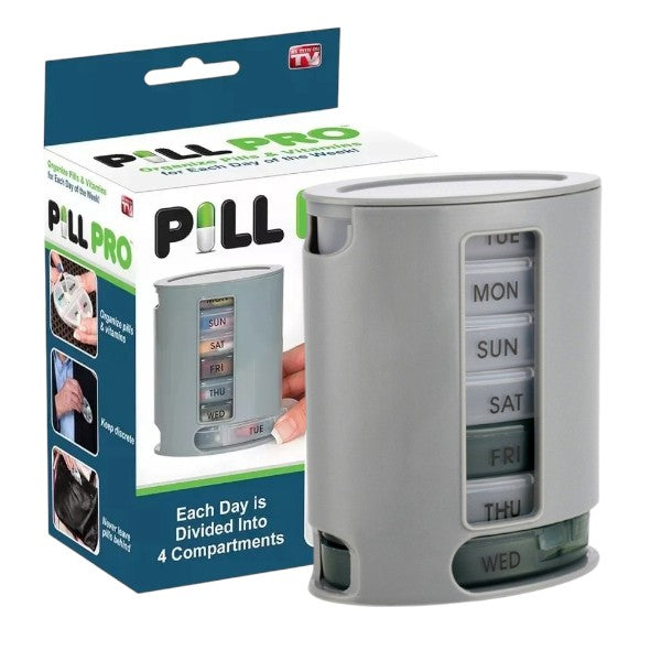 Pastillero Organizador Semanal de Pastillas 7 Compartimentos Dispensador