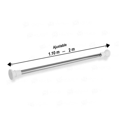 Barra Tubo Cortinero Expandible Ajustable 1.10m a 2m Acero Inoxidable