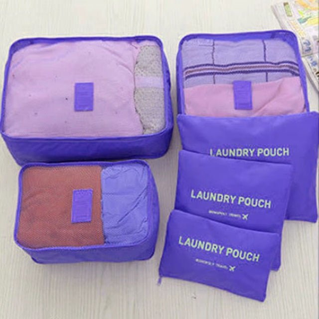 Juego de bolsas organizadoras de viaje 6 piezas impermeable para maleta