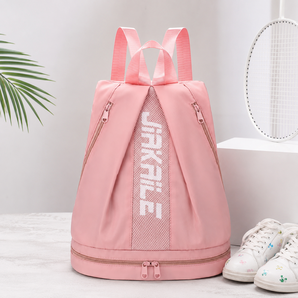 Morral deportivo tela impermeable doble bolsillo
