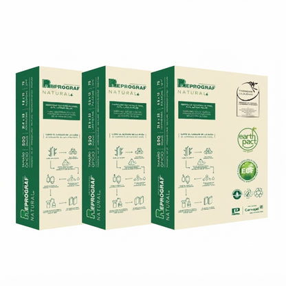 Pack x3 Resmas de hojas de impresora Reprograf Natural por 520