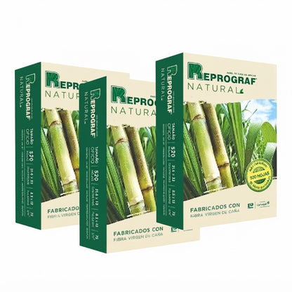Pack x3 Resmas de hojas de impresora Reprograf Natural por 520