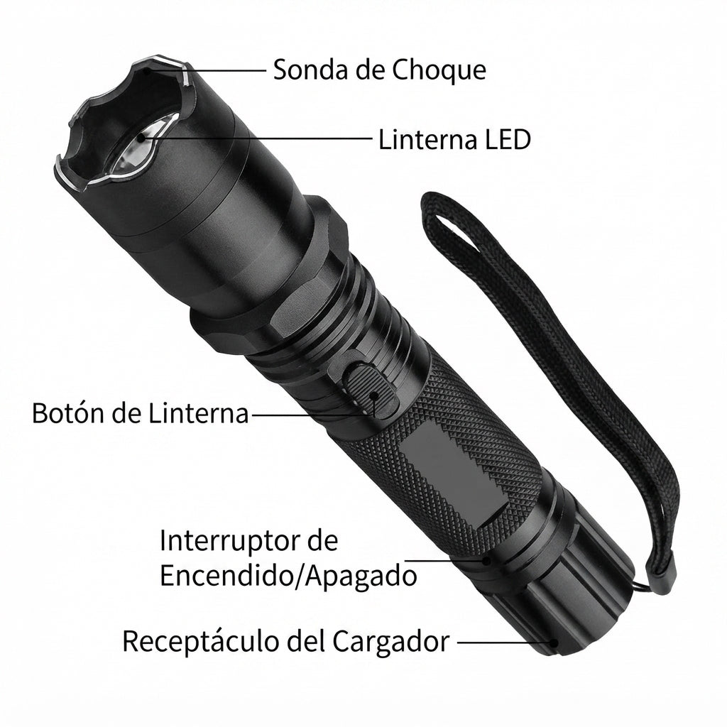 Linterna tabano de protección personal recargable