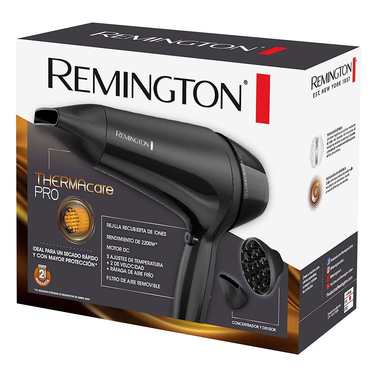 Secador Remington profesional Thermacare antifrizz