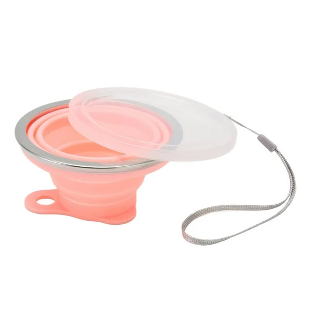 Vaso de silicona plegable con tapa ultra delgado