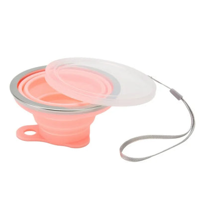 Vaso de silicona plegable con tapa ultra delgado