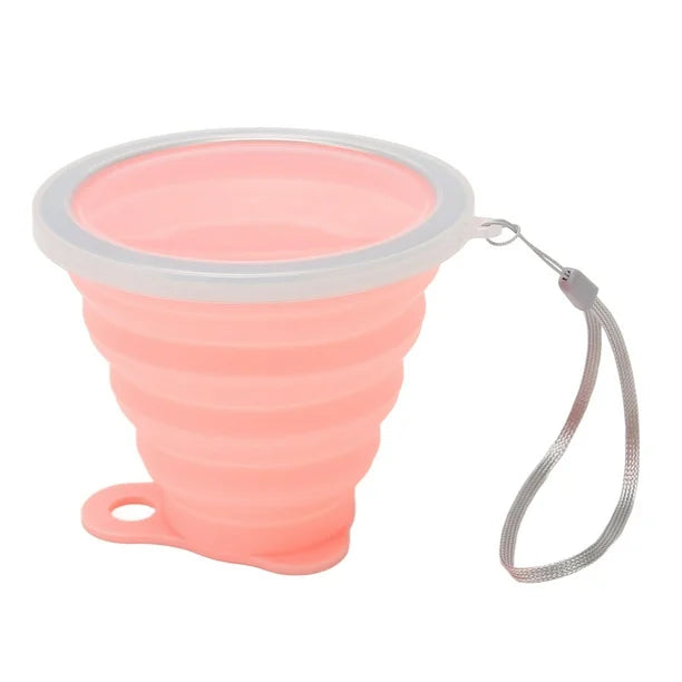 Vaso de silicona plegable con tapa ultra delgado