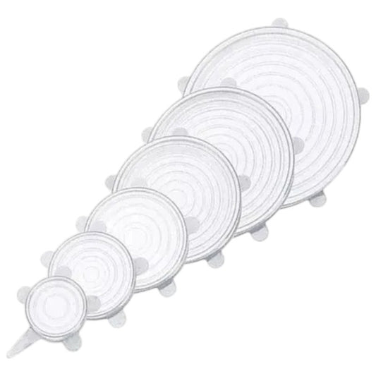 Juego de tapas de silicona elásticas multifuncionales x6 unidades