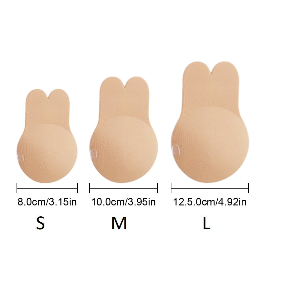 Brasier de silicona adhesivo para escotes reutilizable tipo conejo