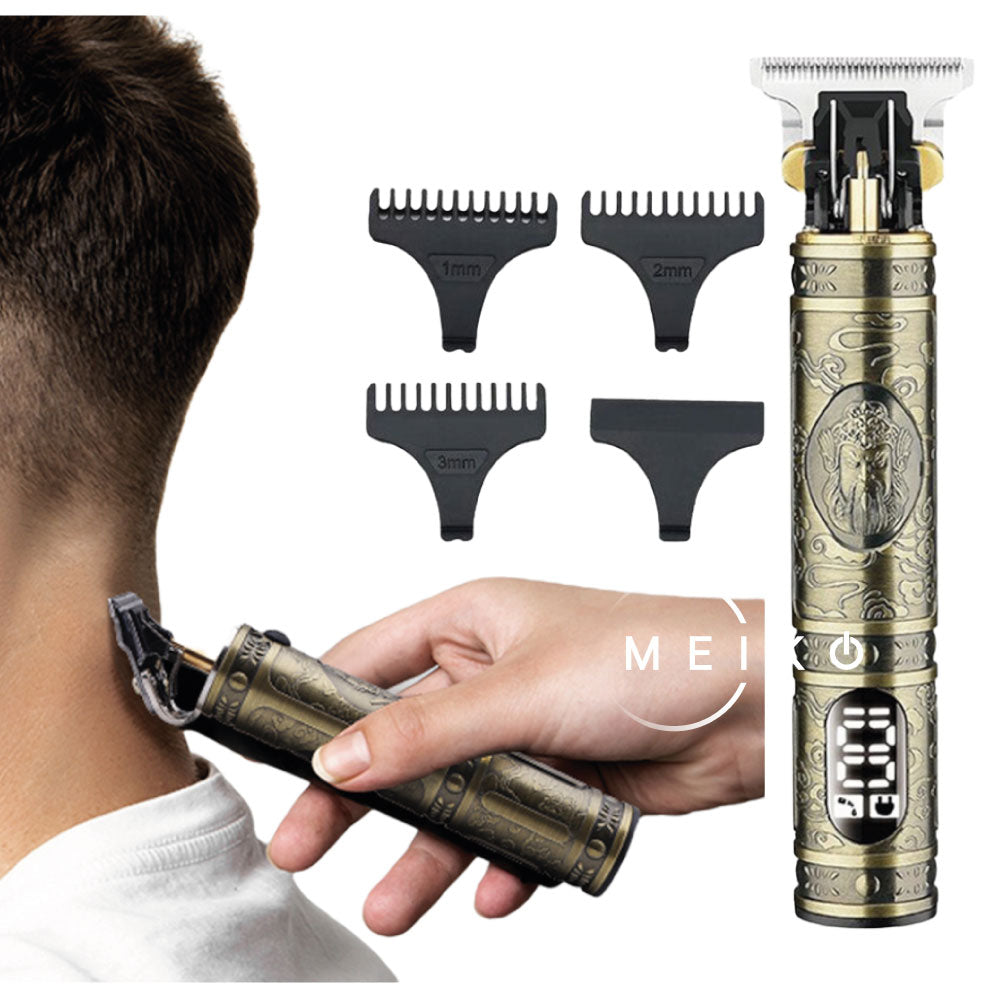 Máquina patillera profesional Kemei 4011 con pantalla y accesorios