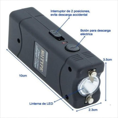 Tábano cuadrado de protección personal con linterna recargable