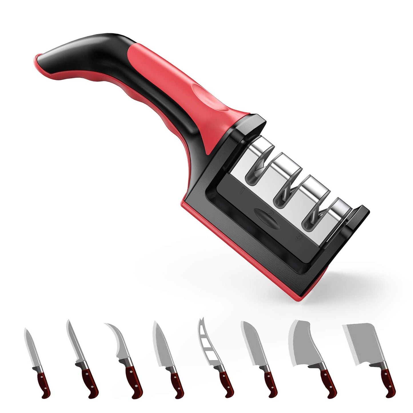 Afilador de cuchillos y tijeras con ventosa adherente