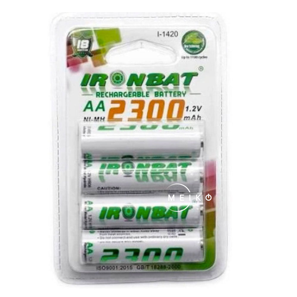 Pilas recargables AA x4 unidades larga duración