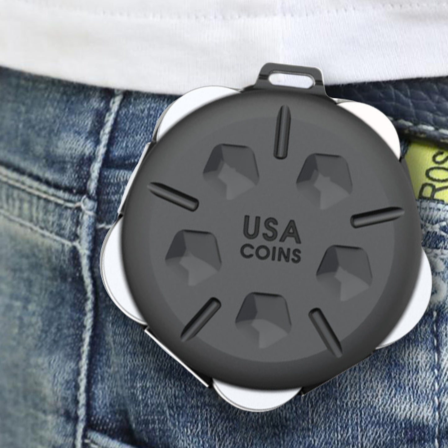 Organizador de monedas con gancho para colgar