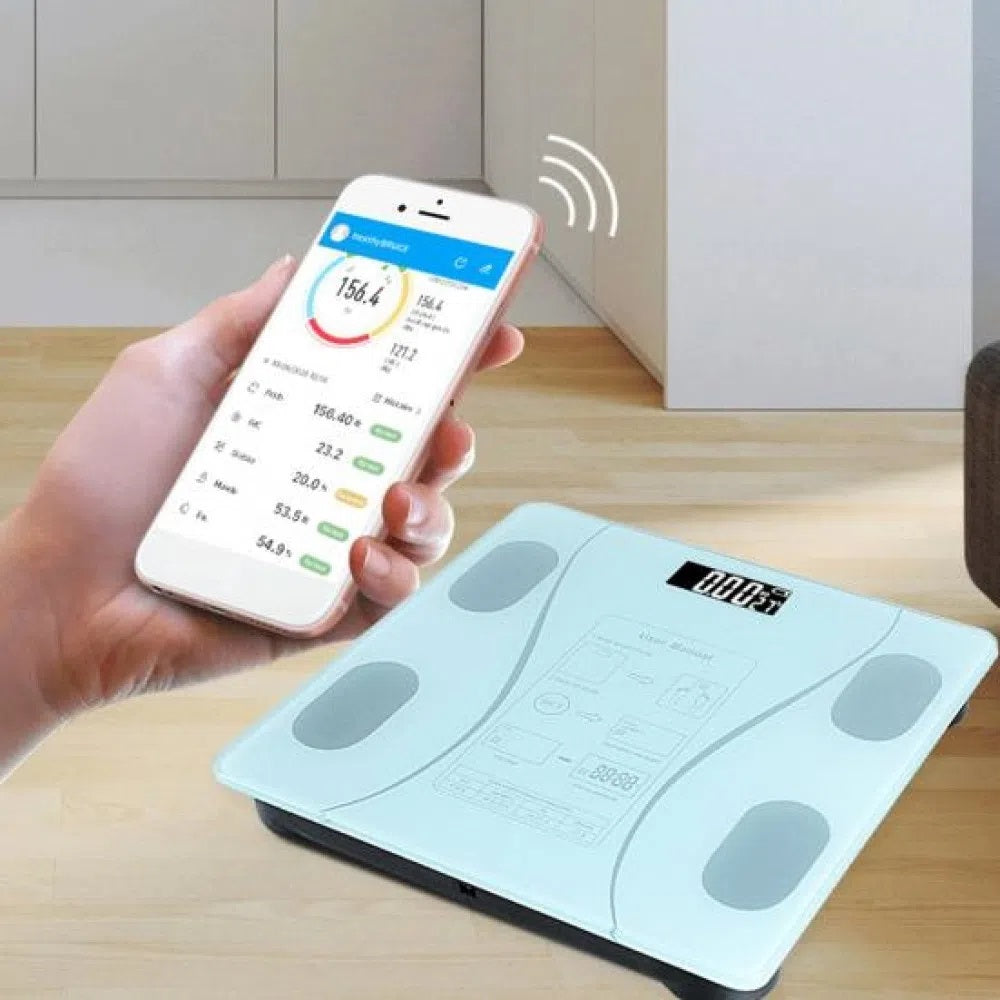 Pesa inteligente con bluetooth para obtener 18 datos corporales