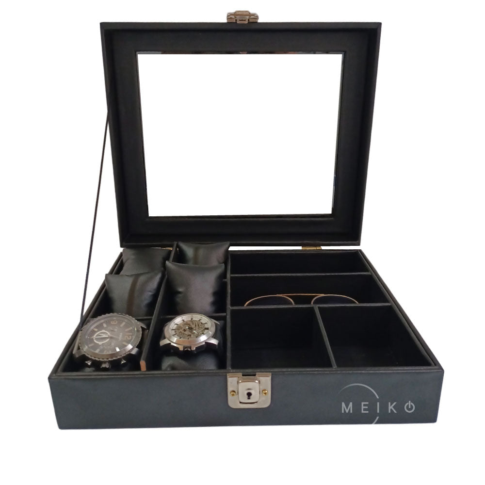 Organizador de relojes y accesorios 6 puestos reloj + gafas + joyas