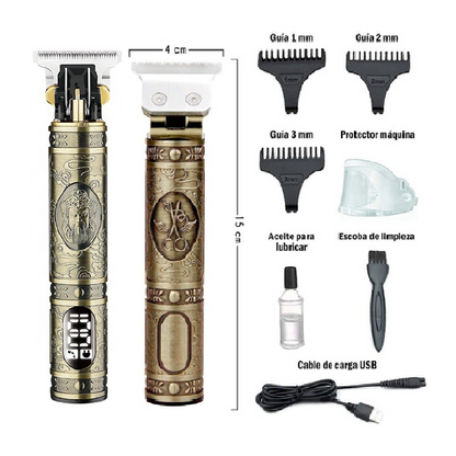 Máquina patillera profesional Kemei 4011 con pantalla y accesorios