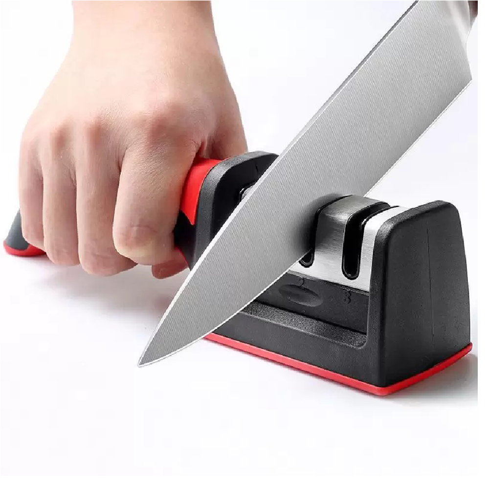 Afilador de cuchillos y tijeras con ventosa adherente