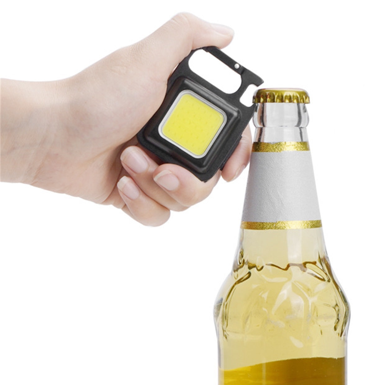 Mini linterna multiherramienta llavero y destapador