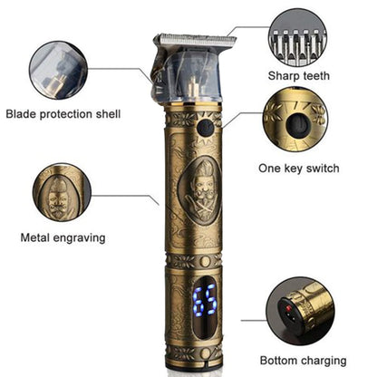 Máquina patillera profesional Kemei 4011 con pantalla y accesorios