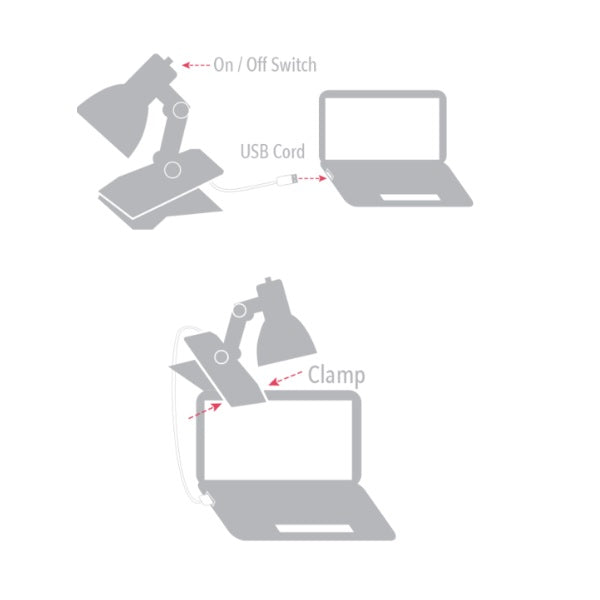 Lámpara LED Ajustable Con Pinza y Cuello Flexible USB 360°