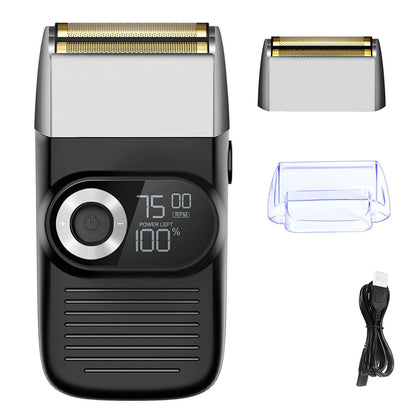 Máquina de afeitar para barba y cabeza con pantalla LED