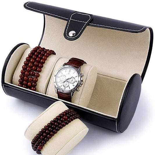 Relojera organizador 3 puestos cilíndrica con broche de seguridad