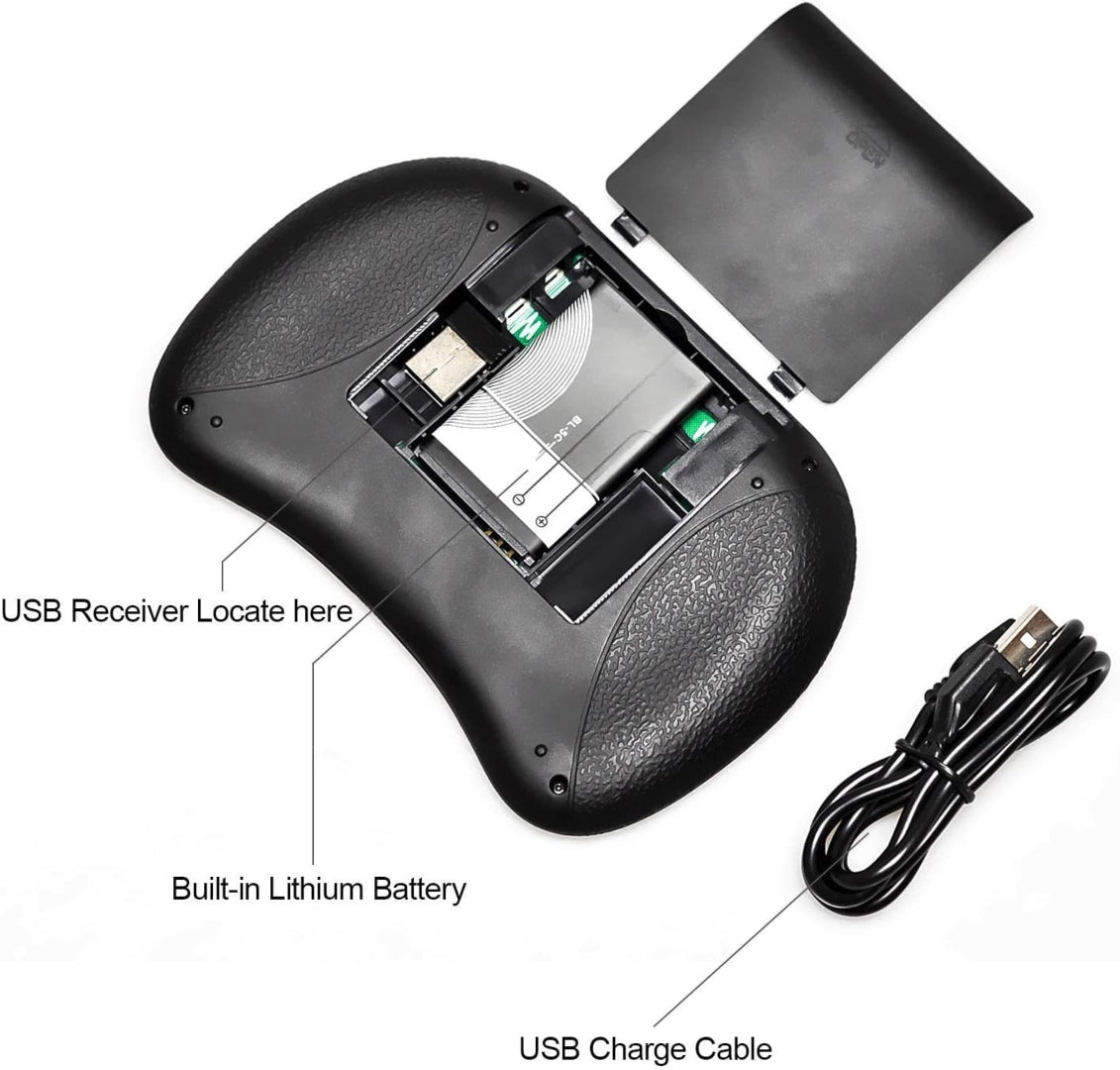 Mini teclado control para TV y juegos inalámbrico recargable