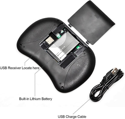 Mini teclado control para TV y juegos inalámbrico recargable