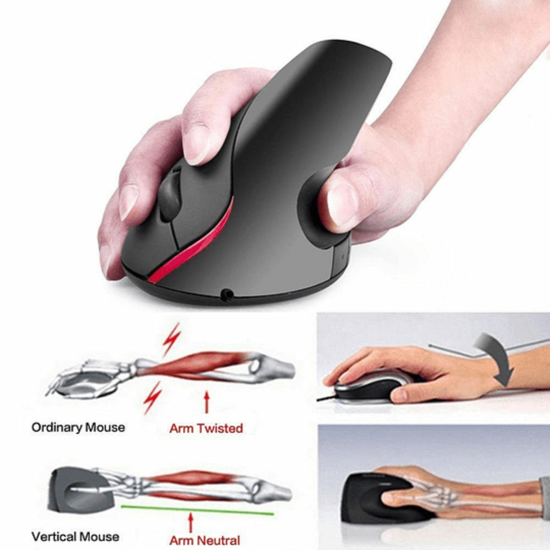 Mouse ergonómico vertical inalámbrico y recargable
