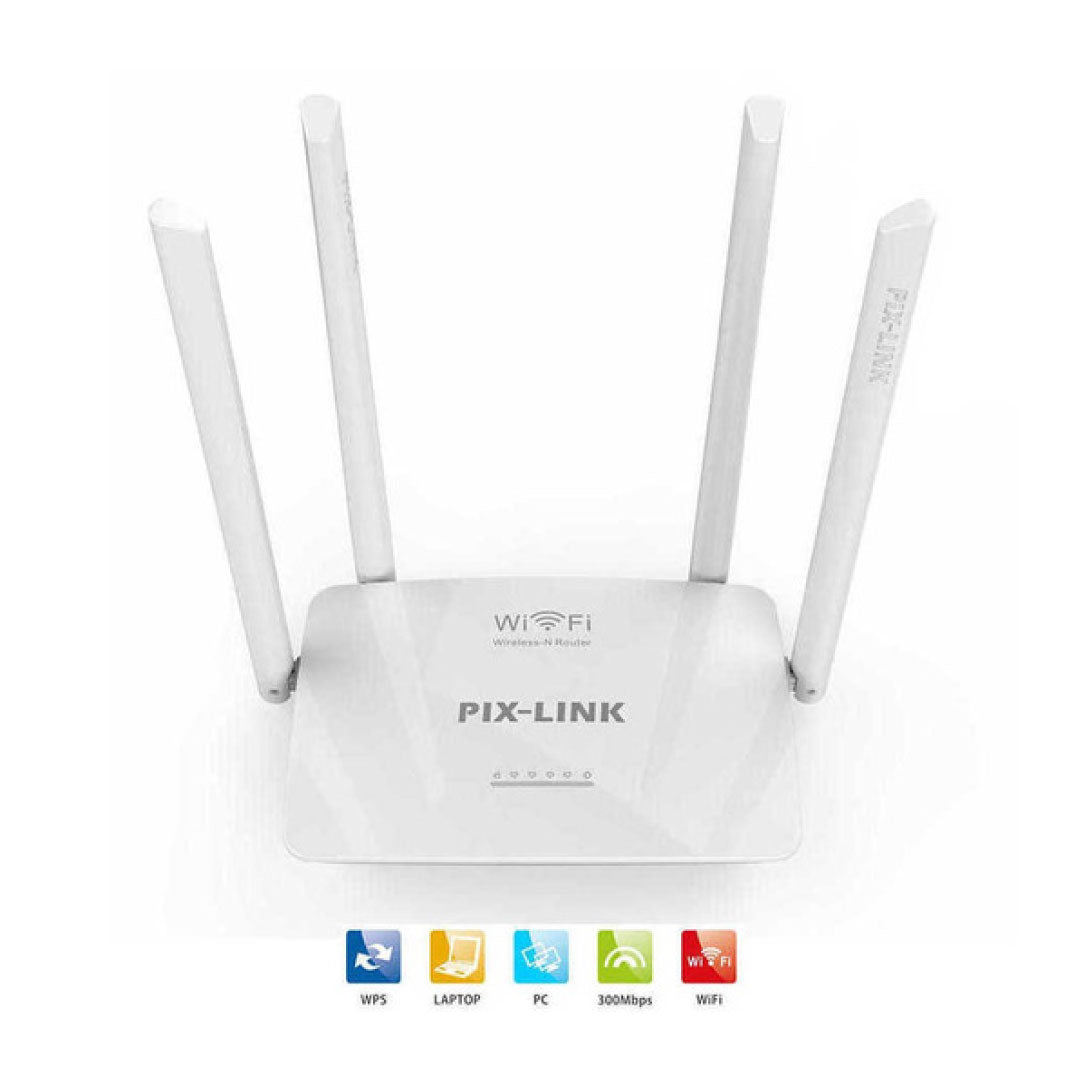 Router repetidor de señal WiFi inalámbrico 4 antenas Pix Link