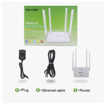 Router repetidor de señal WiFi inalámbrico 4 antenas Pix Link